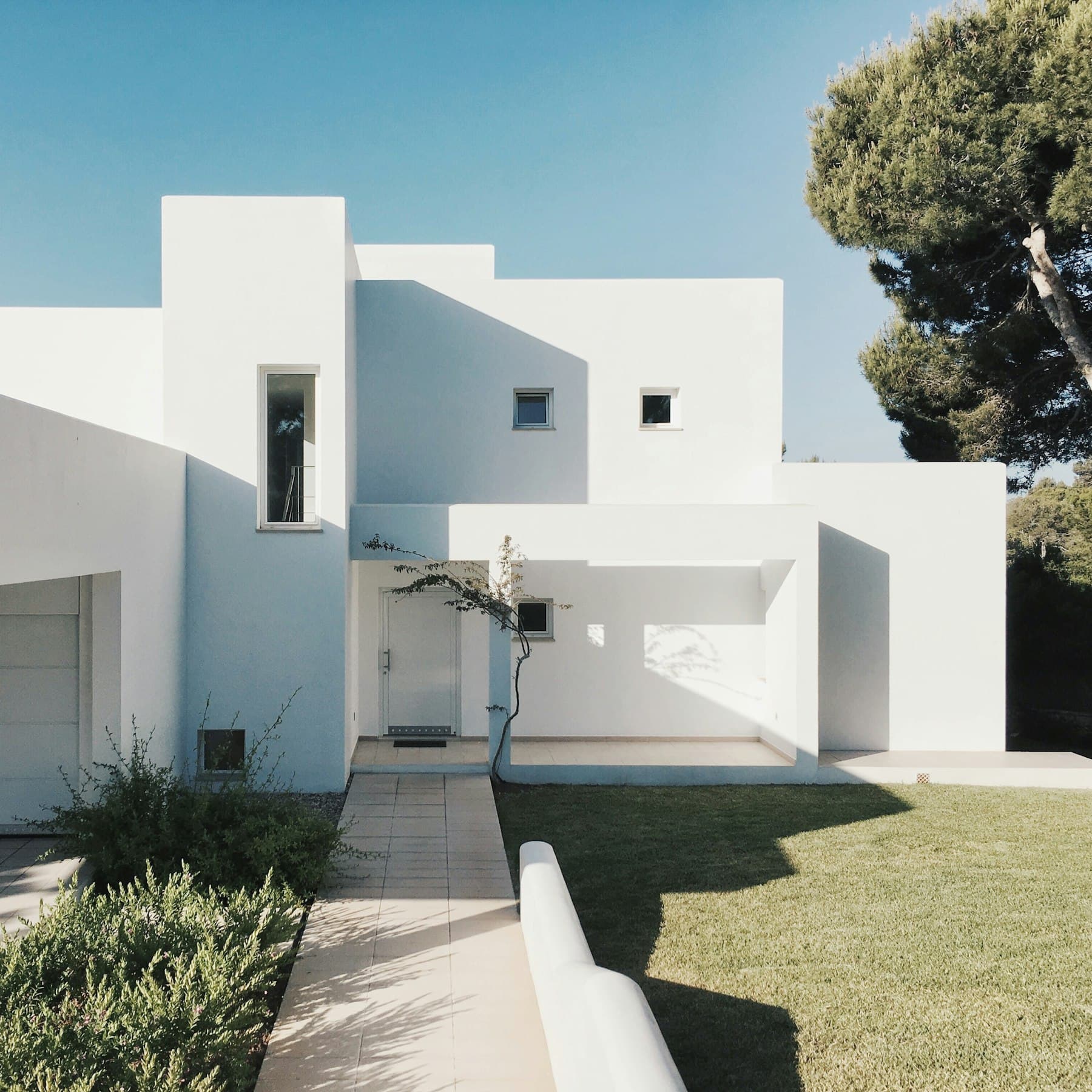 Lime-washed residence
